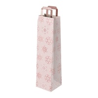 Borsa per vino di 35 x 10 x 8 cm in rosa natalizio - 1 unità