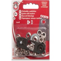 Occhielli in argento da 10 mm con rondelle e utensile - Koh-I-Noor - 20 set