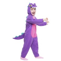 Costume da dinosauro viola e rosa per bambini