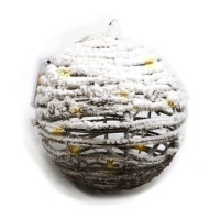 Decorazione palla natalizia effetto neve con luce LED - 20 cm