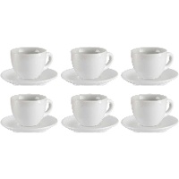 Tazza da 150 ml di caffè in porcellana con piattino - 6 servizi