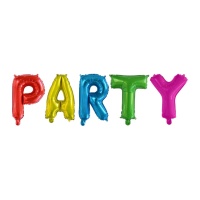 Palloncino scritta Party multicolore da 41 cm - Globos Nordic