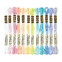 Filo per Ricamo Mouliné Spécial Colori Pastello 4 m - DMC - 12 unità