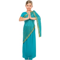 Costume Bollywood Hindu per ragazza blu