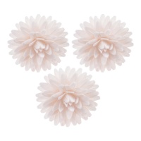 Cialde fiori pompon bianchi da 4,5 cm - Dekora - 12 unità
