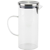 Brocca trasparente da 1,4 L con coperchio argentato