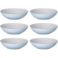 Piatto fondo 20,5 cm con incisione a quadri - Vessia - 6 pezzi