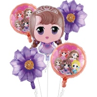 Mazzo di principessa magica viola - 5 pezzi