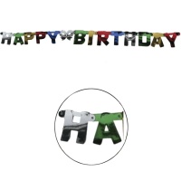 Ghirlanda Happy Birthday multicolore - 1,5 m
