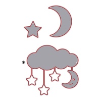 Nuvola fustellata con stelle e luna Zag - Misskuty - 3 unità