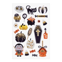 Adesivi Halloween metallizzati con volume - 1 foglio