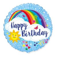 Palloncino arcobaleno Happy Birthday 45 cm - Conver Party