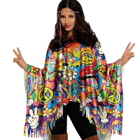 Poncho hippie pace e amore per adulti