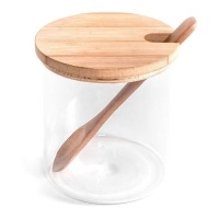 Zuccheriera in vetro con coperchio e cucchiaio in bambù - DCasa
