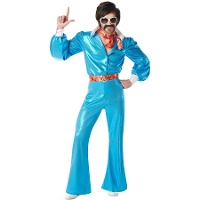 Costume da disco in azzurro cielo per uomo