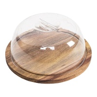 Formaggiera rotonda in acacia