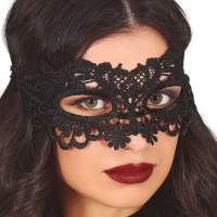 Maschera ricamata in pizzo nero per adulti