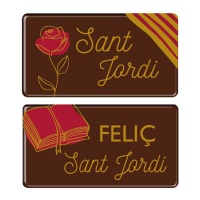 Segno di Sant Jordi al cioccolato fondente - Dekora - 72 unità
