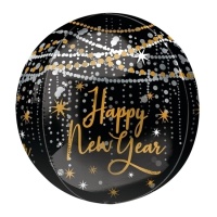 Palloncino Happy New Year orbz nero 38 x 40 cm - Anagramma