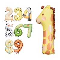 Palloncino Animal Number da 72 a 88 cm - PartyDeco