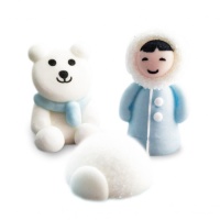 Decorazioni di zucchero orso polare, igloo ed eskimo 3D - Scrapcooking - 3 unità