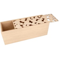 Scatola rettangolare di cuori in legno 33 x 12 x 12 x 12 cm