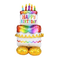 Palloncino gigante torta compleanno con base - 68 x 134 cm - Anagram