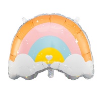 Palloncino arcobaleno con nuvole da 60 x 50 cm - Partydeco