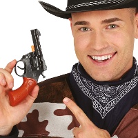 Pistola da cowboy marrone e nera di 18 cm