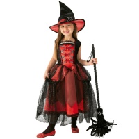 Costume da strega rossa elegante per bambini