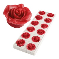 Decorazioni di zucchero rose rosse morbide da 3,5 cm - Dekora - 36 unità