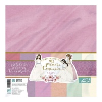 Kit di carta per scrapbooking La mia prima comunione rosa - Artis Decor - 18 fogli