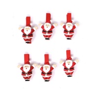 Mollette decorative Babbo Natale - 6 unità