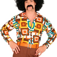 Camicia travestimento anni '70 hippie a quadri