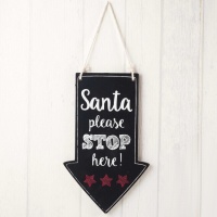 Santa Arrow Poster please stop here 17 x 28 cm