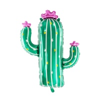 Palloncino XL Silhouette Cactus con fiore 60 x 82 cm - PartyDeco