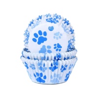 Pirottini cupcake con orme canine blu - House of Marie - 50 unità