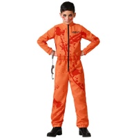 Costume da prigioniero arancione insanguinato per bambini