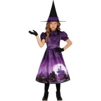 Costume da strega del castello incantato viola per bambina