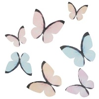 Ostie a forma di farfalla in colori pastello - 8 pezzi