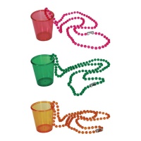 Bicchiere con collana in colori assortiti - 1 pz.