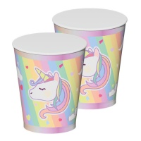 Tazze per torta Unicorno Arcobaleno 270 ml - 8 unità