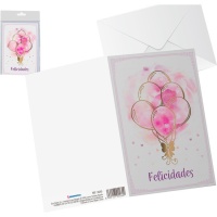 Cartolina d'auguri con palloncini dorati