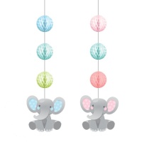 Decorazioni verticali Elephant Baby Boy - 3 unità