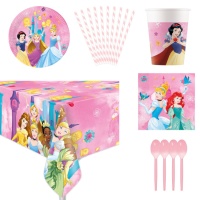 Kit Compleanno Principesse Disney per 8 persone con palloncini