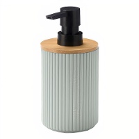 Dispenser per sapone in bambù rigato