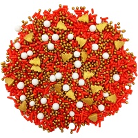 Sprinkles con alberelli dorati e perle, 100 gr