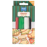 Set di penne per decorazioni in glassa nei colori natalizi, 80 g - PME - 4 pezzi