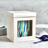 Scatola per torte bianca con finestra 26 x 26 x 29,4 cm - FunCakes