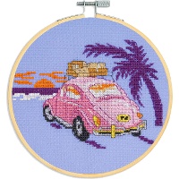 Kit punto croce - Maggiolino rosa - DMC
